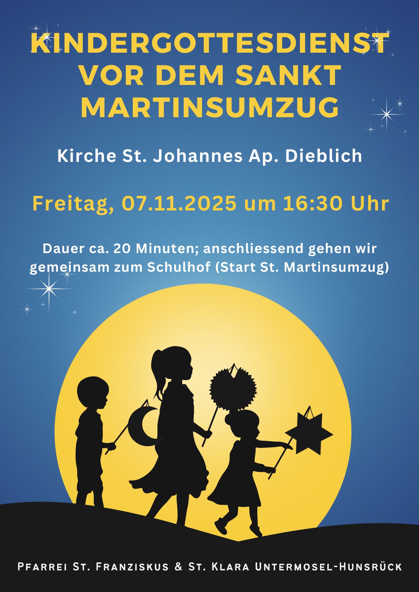 Plakat zum Kindergottesdienst an St. Martin