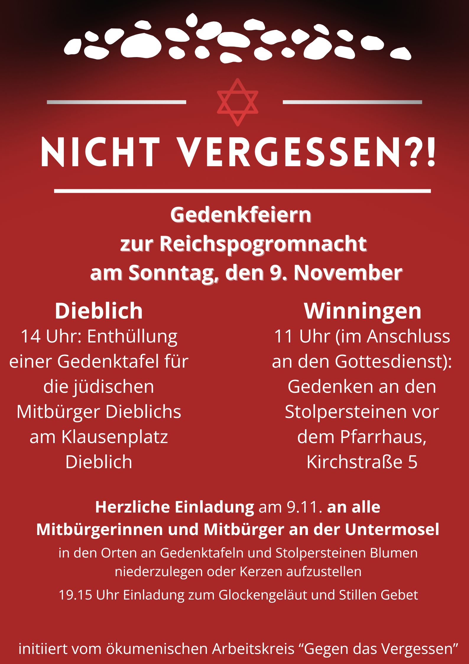 Gedenken Reichspogromnacht 2025 Plakat