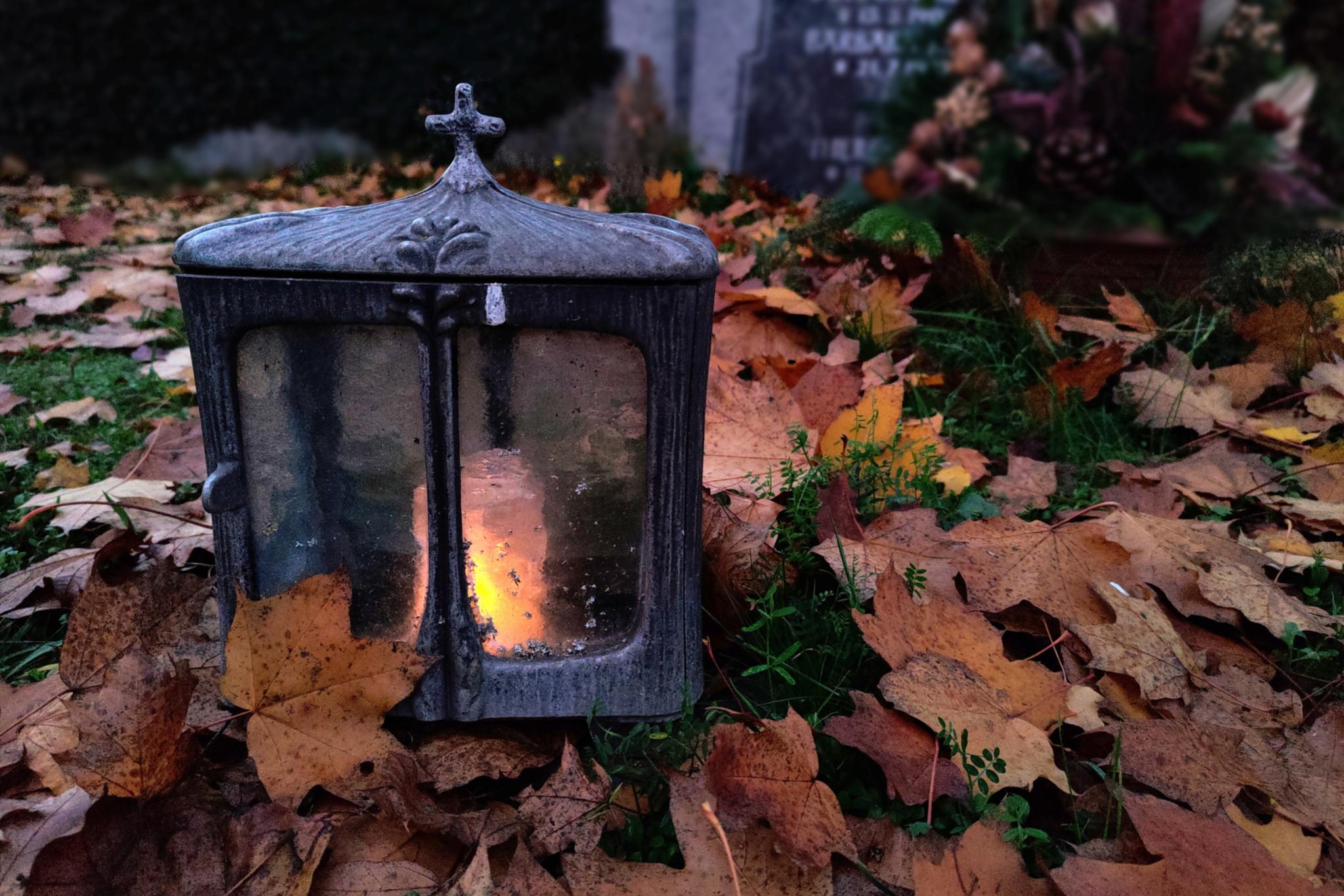 Grablicht im Herbst Allerheiligen
